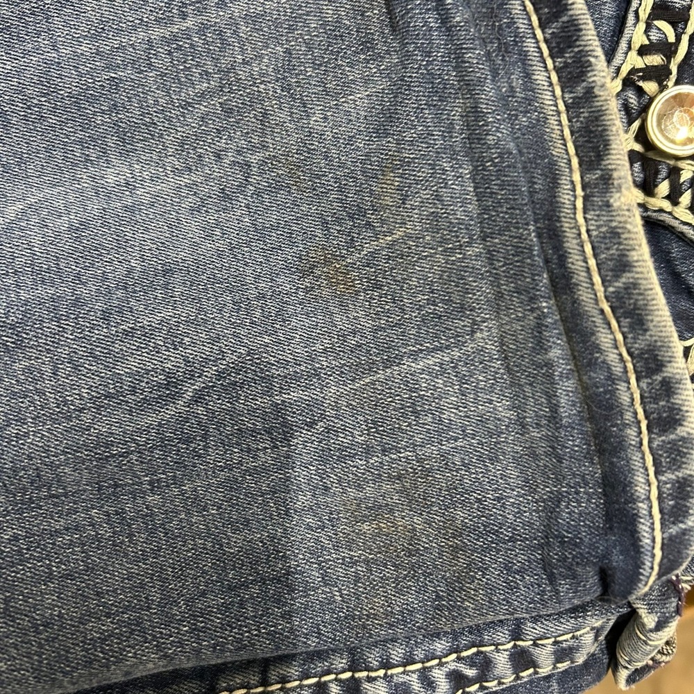 Vigoss Jeans Womens Size 16 Blue Bootcut Embellished Pocket Contrast Stitching - Picture 9 of 10